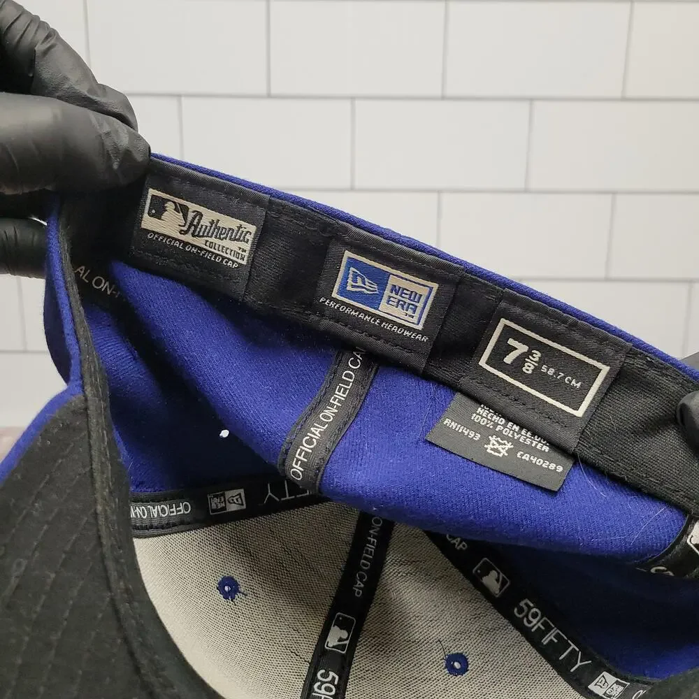 New Era 59FIFTY Los Angeles Dodgers On Field Fitted Hat Blue Size 7 3/8